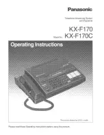 Panasonic KX-F170 User Manual preview