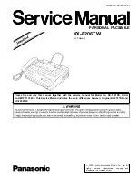 Preview for 1 page of Panasonic KX-F206TW Service Manual