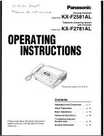 Preview for 1 page of Panasonic KX-F2581AL Operating Instructions Manual