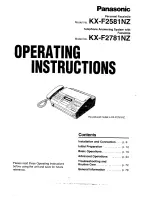 Panasonic KX-F2781NZ Operating Instructions Manual preview