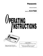 Preview for 1 page of Panasonic KX-F550 Operating Instructions Manual