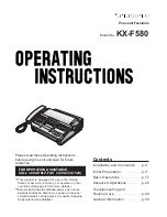 Panasonic KX-F580 Operating Instructions Manual preview