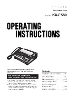 Preview for 1 page of Panasonic KX-F580 Operating Instructions Manual