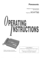 Panasonic KX-F750 Operating Instructions Manual preview