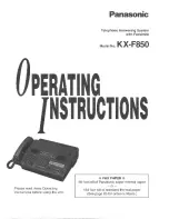Panasonic KX-F850 Operating Instructions Manual preview