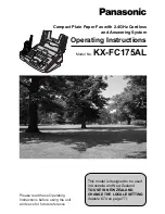 Preview for 1 page of Panasonic KX-FC175AL Operating Instructions Manual