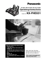 Предварительный просмотр 1 страницы Panasonic KX FHD331 - B/W Thermal Transfer Operating Instructions Manual