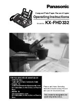 Preview for 1 page of Panasonic KX-FHD332 Operating Instructions Manual