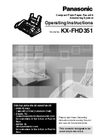 Предварительный просмотр 1 страницы Panasonic KX-FHD351 Operating Instructions Manual