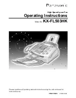 Panasonic KX-FL503HK Operating Instructions Manual preview
