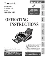 Panasonic KX-FM280 Operating Instructions Manual preview