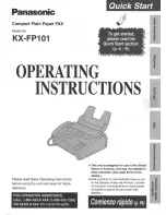 Panasonic KX-FP101 Operating Instructions Manual предпросмотр