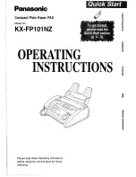 Preview for 1 page of Panasonic KX-FP101NZ Operating Instructions Manual