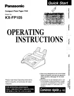 Panasonic KX-FP105 Operating Instructions Manual preview