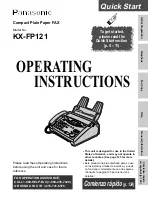 Предварительный просмотр 1 страницы Panasonic KX-FP121 Operating Instructions Manual