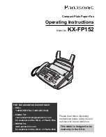 Preview for 1 page of Panasonic KX-FP152 Operating Instructions Manual