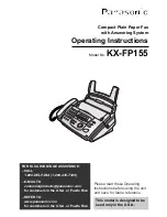 Panasonic KX FP155 - B/W Thermal Transfer Operating Instructions Manual preview