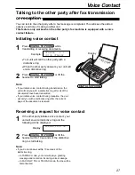 Preview for 27 page of Panasonic KX FP155 - B/W Thermal Transfer Operating Instructions Manual