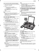 Предварительный просмотр 27 страницы Panasonic KX-FP205 Operating Instructions Manual