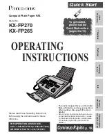 Panasonic KX-FP265 Operating Instructions Manual preview