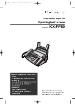 Preview for 1 page of Panasonic KX-FP80 Operating Instructions Manual