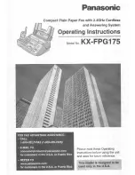 Panasonic KX-FPG175 Operating Instructions Manual preview