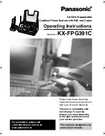 Preview for 1 page of Panasonic KX-FPG391C Operating Instructions Manual