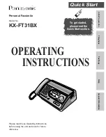 Panasonic KX-FT31BX Operating Instructions Manual preview