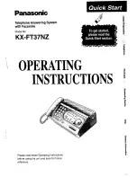 Предварительный просмотр 1 страницы Panasonic KX-FT37NZ Operating Instructions Manual