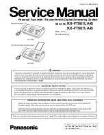 Preview for 1 page of Panasonic KX-FT981LA-B Service Manual