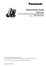 Preview for 1 page of Panasonic KX-HDV100 Administrator'S Manual