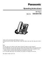 Preview for 1 page of Panasonic KX-HDV100 Operating Instructions Manual