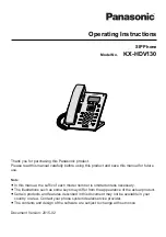 Предварительный просмотр 1 страницы Panasonic KX-HDV130B Operating Instructions Manual