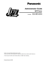 Предварительный просмотр 1 страницы Panasonic KX-HDV230 Administrator'S Manual