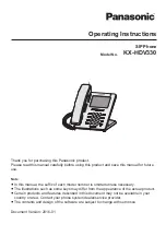 Preview for 1 page of Panasonic KX-HDV330 Operating Instructions Manual