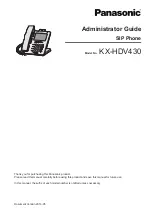 Предварительный просмотр 1 страницы Panasonic KX-HDV430 Administrator'S Manual