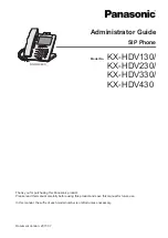 Предварительный просмотр 1 страницы Panasonic KX-HDV430 Manual