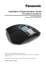 Preview for 1 page of Panasonic KX-HDV800 Installation & Administration Manual