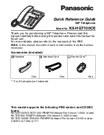 Preview for 1 page of Panasonic KX-HGT100CE Quick Reference Manual