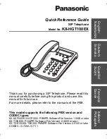 Предварительный просмотр 1 страницы Panasonic KX-HGT100EX Quick Reference Manual