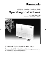 Preview for 1 page of Panasonic KX-HGW200 Operating Instructions Manual