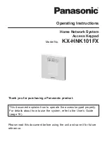 Предварительный просмотр 1 страницы Panasonic KX-HNK101FX Operating Instructions Manual