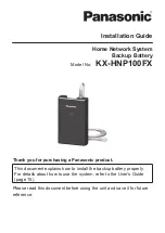 Preview for 1 page of Panasonic KX-HNP100FX Installation Manual