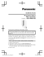 Panasonic KX-HNS103 Installation Manual preview