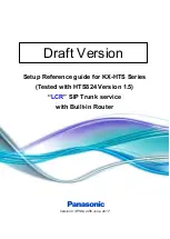 Preview for 1 page of Panasonic KX-HTS Series Setup Reference Manual
