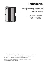 Preview for 1 page of Panasonic KX-HTS32 Programming Item List
