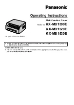 Panasonic KX-MB1500E Operating Instructions Manual preview