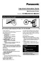 Preview for 1 page of Panasonic KX-MB2060 Information Manual