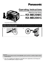 Panasonic KX-MB2060C Operating Instructions Manual предпросмотр