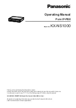 Preview for 1 page of Panasonic KX-NS1000 Operating Manual